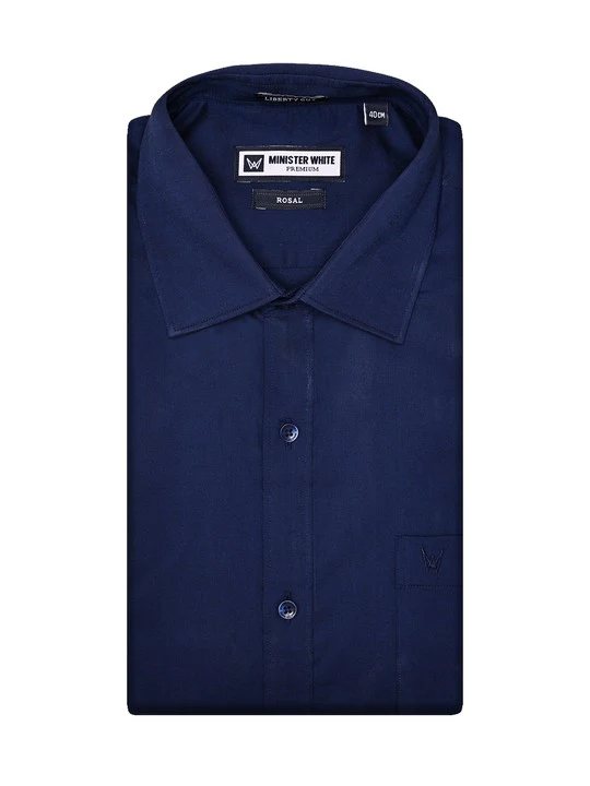 Men's Premium Cotton Regular Fit Navy Shirt Rosal