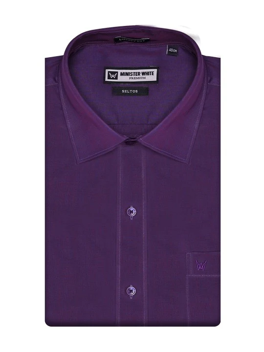 Men's Premium Cotton Regular Fit Purple Shirt Seltas