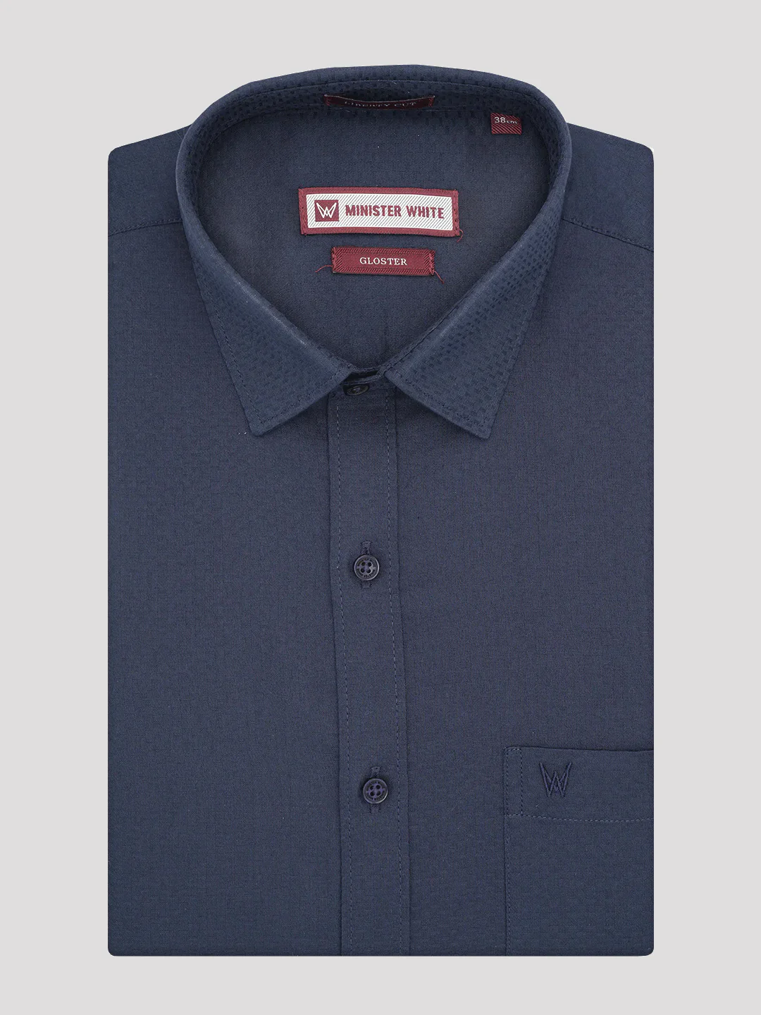 Mens Premium Poly Cotton Regular Fit Navy Colour Shirt Gloster
