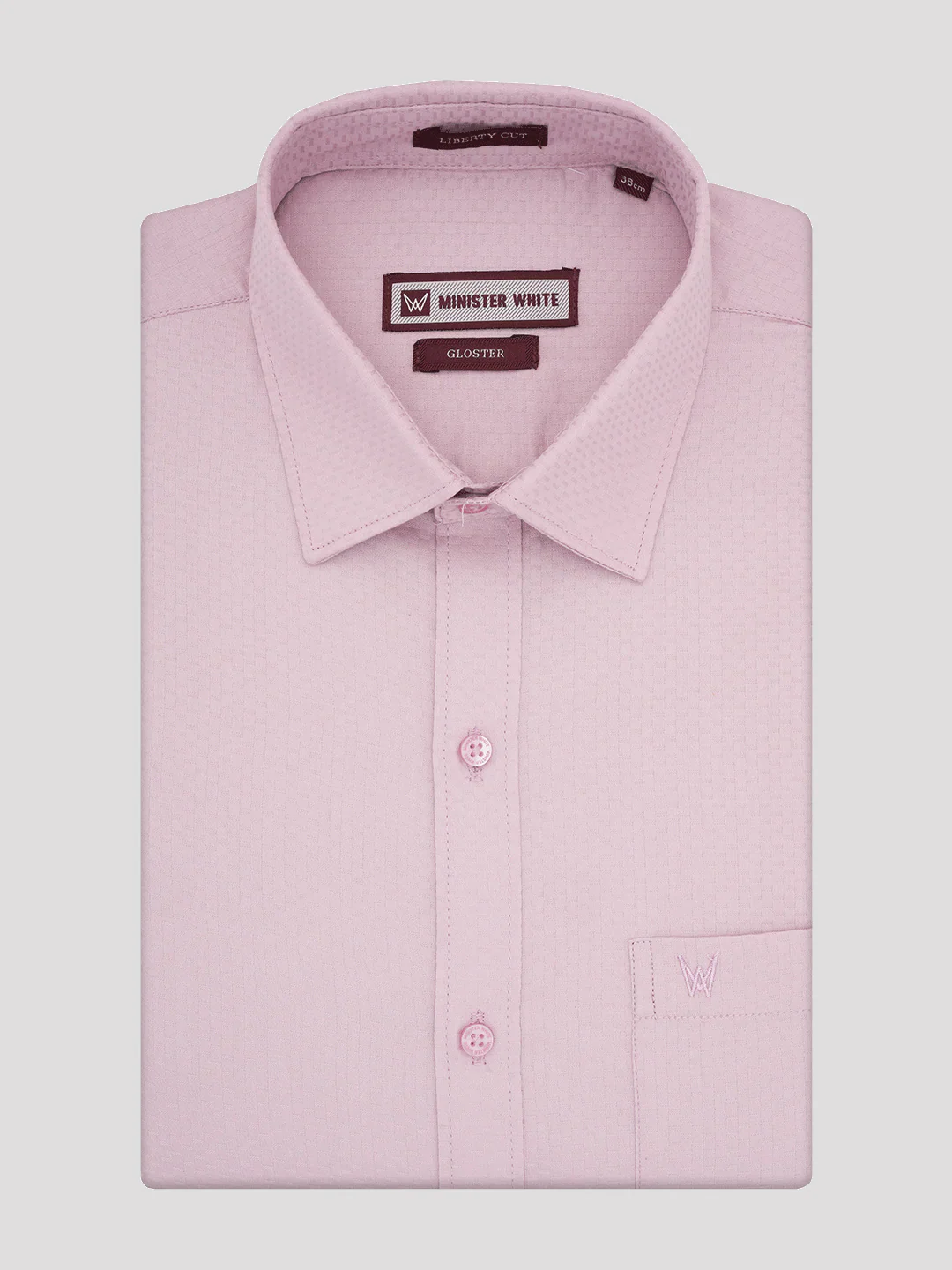 Mens Premium Poly Cotton Regular Fit Pink Colour Shirt Gloster