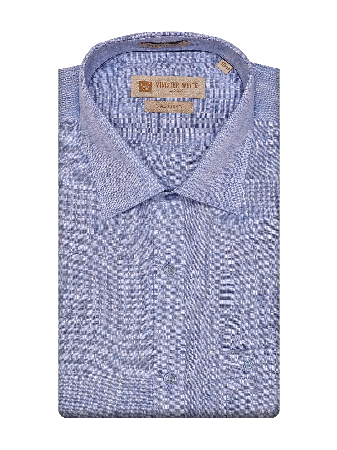 Men's Pure Linen Regular Fit Blue Color Shirt Nautical