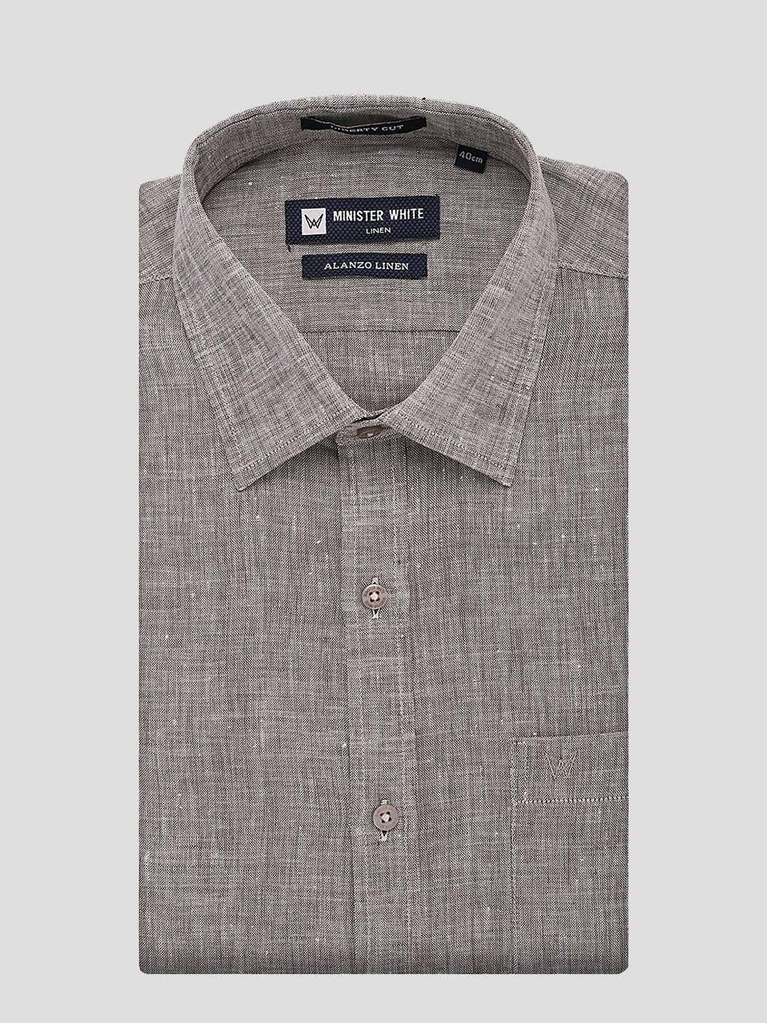 Mens Pure Linen Regular Fit Gray Colour Shirt Alanzo Linen