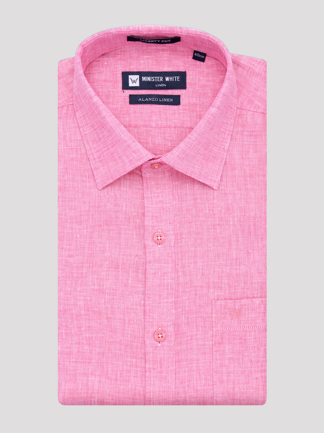 Mens Pure Linen Regular Fit Pink Colour Shirt Alanzo Linen
