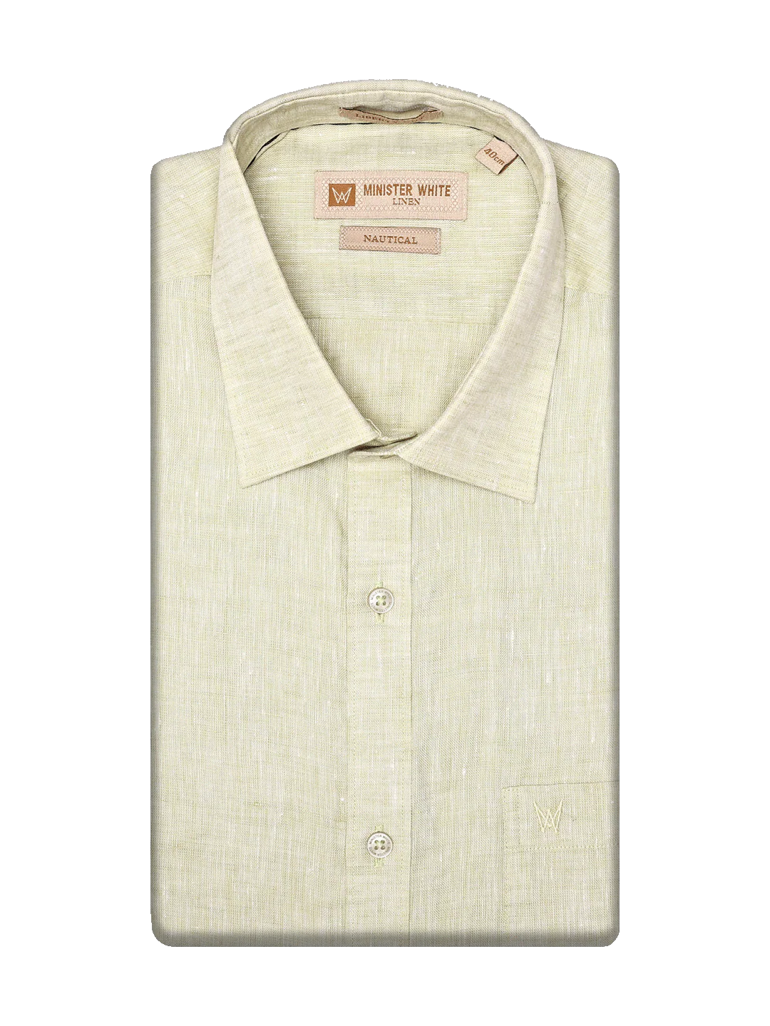 Men's Pure Linen Regular Fit Pista Color Shirt Nautical