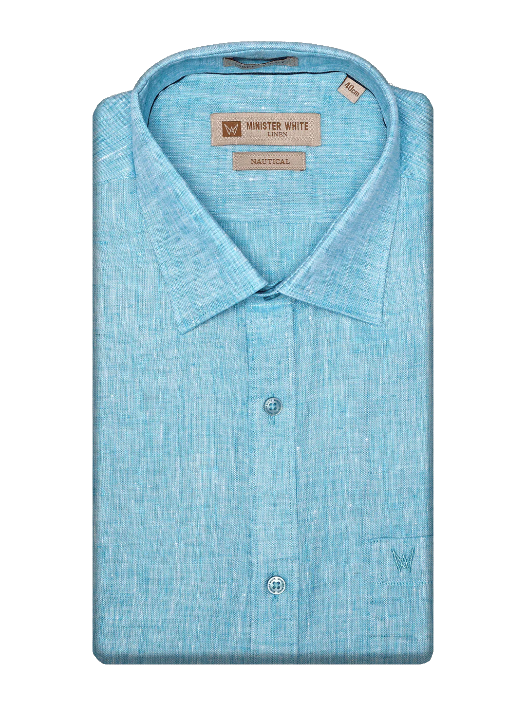 Men's Pure Linen Regular Fit Sky Blue Color Shirt Nautical
