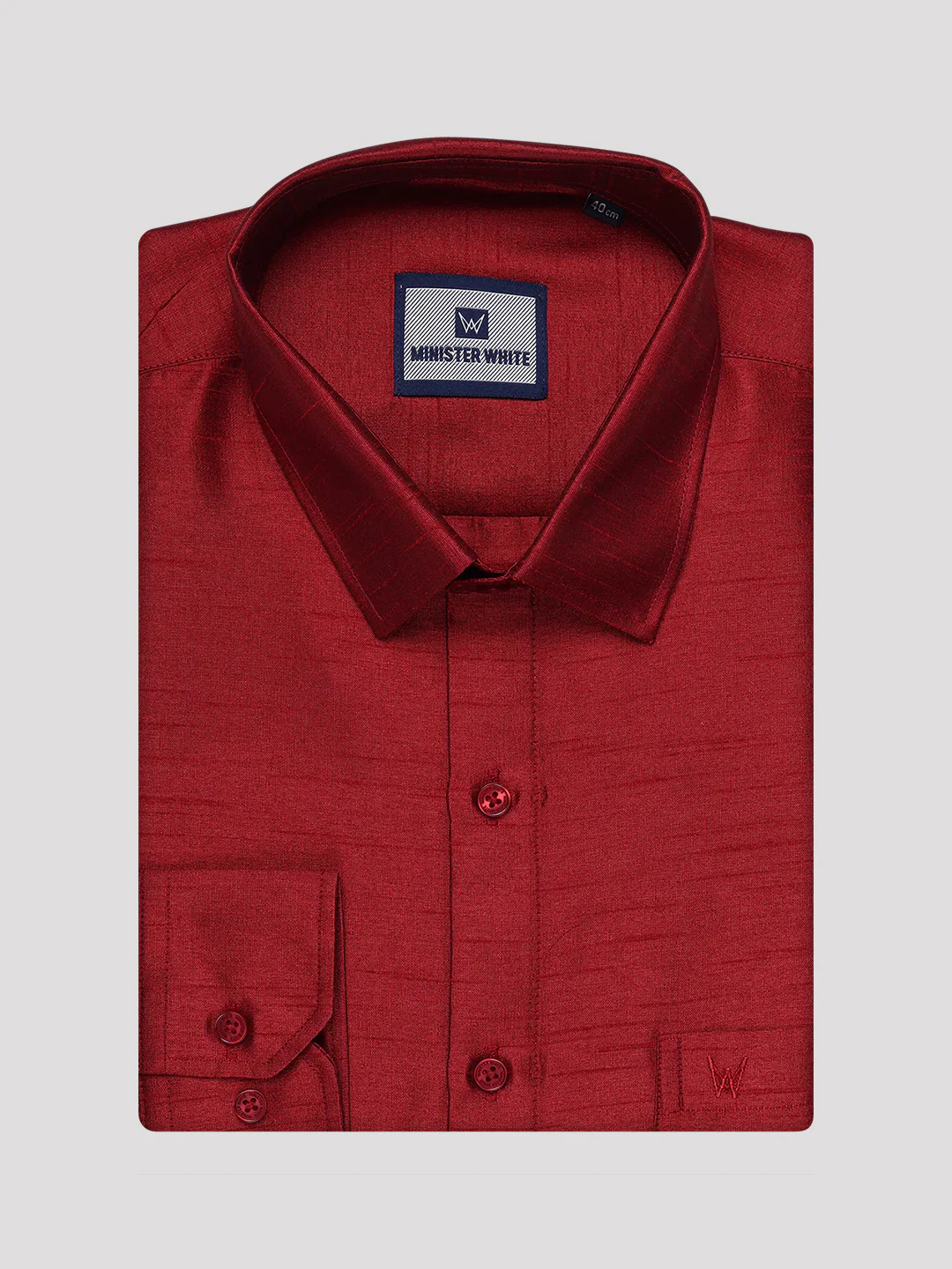 Mens Red Dupion Satin Color Shirt with Matching Border Dhoti Combo Gora - Image 6