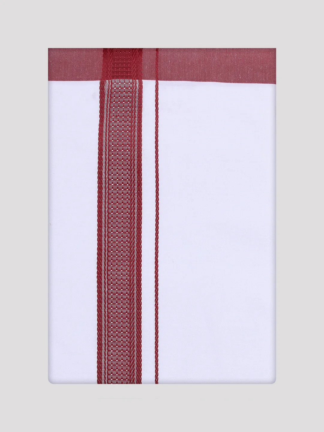Mens Red Dupion Satin Color Shirt with Matching Border Dhoti Combo Gora - Image 7