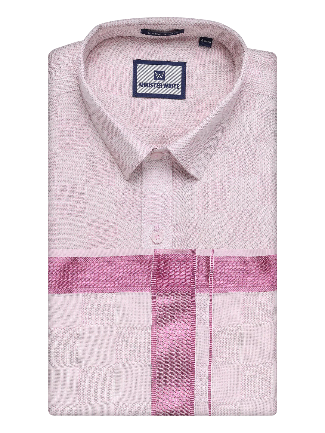 Men's Rose Tissue Jacquard Shirt with Matching Dhoti Combo Zeus - Image 7