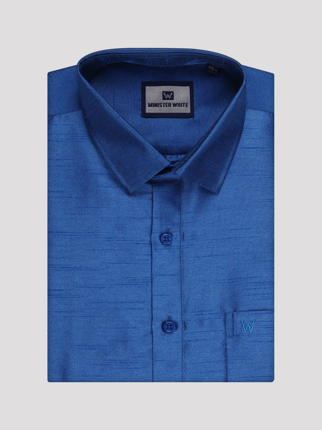 Mens Blue Dupion Satin Color Shirt with Matching Border Dhoti Combo Gora - Image 6
