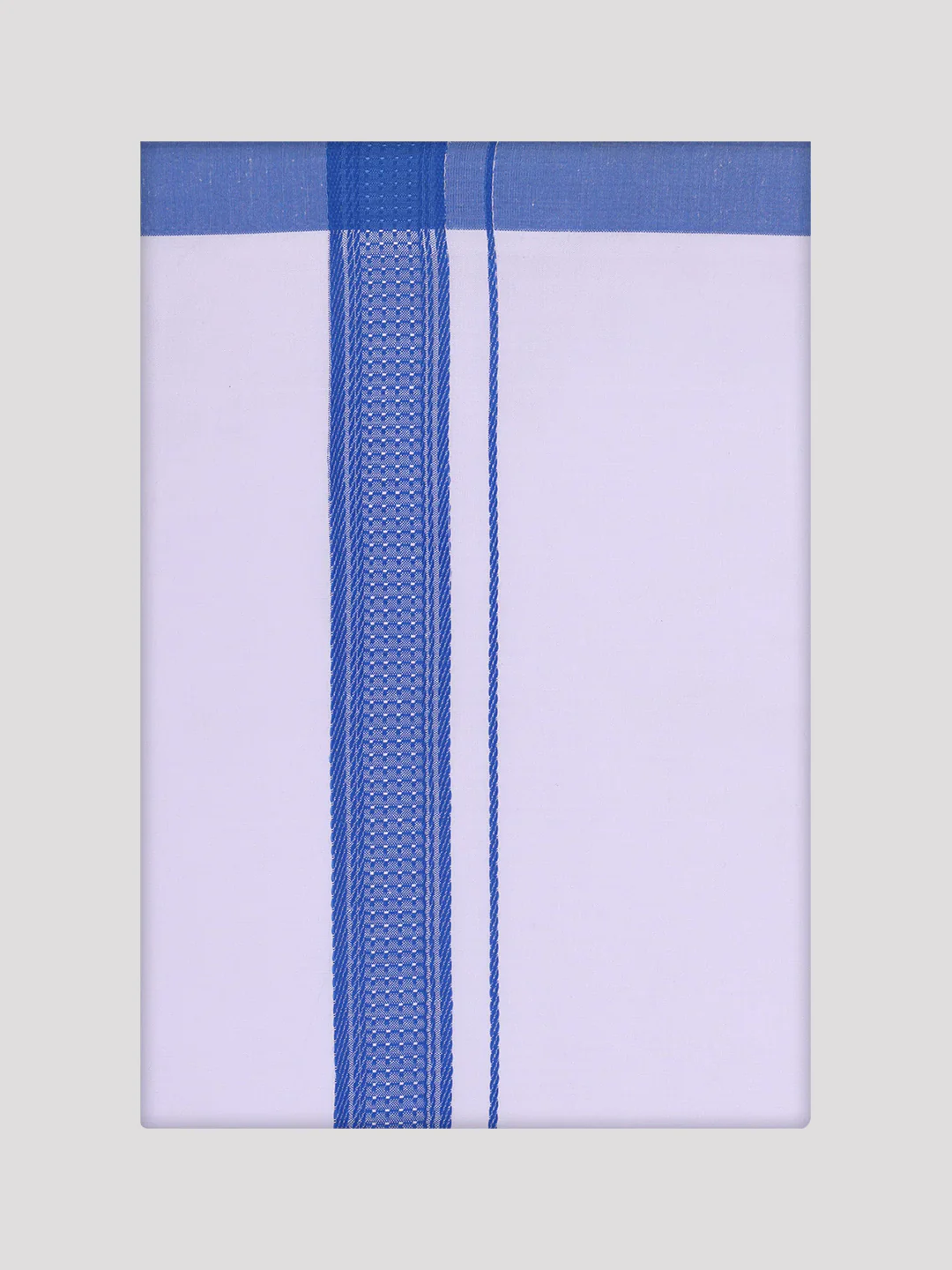 Mens Blue Dupion Satin Color Shirt with Matching Border Dhoti Combo Gora - Image 7