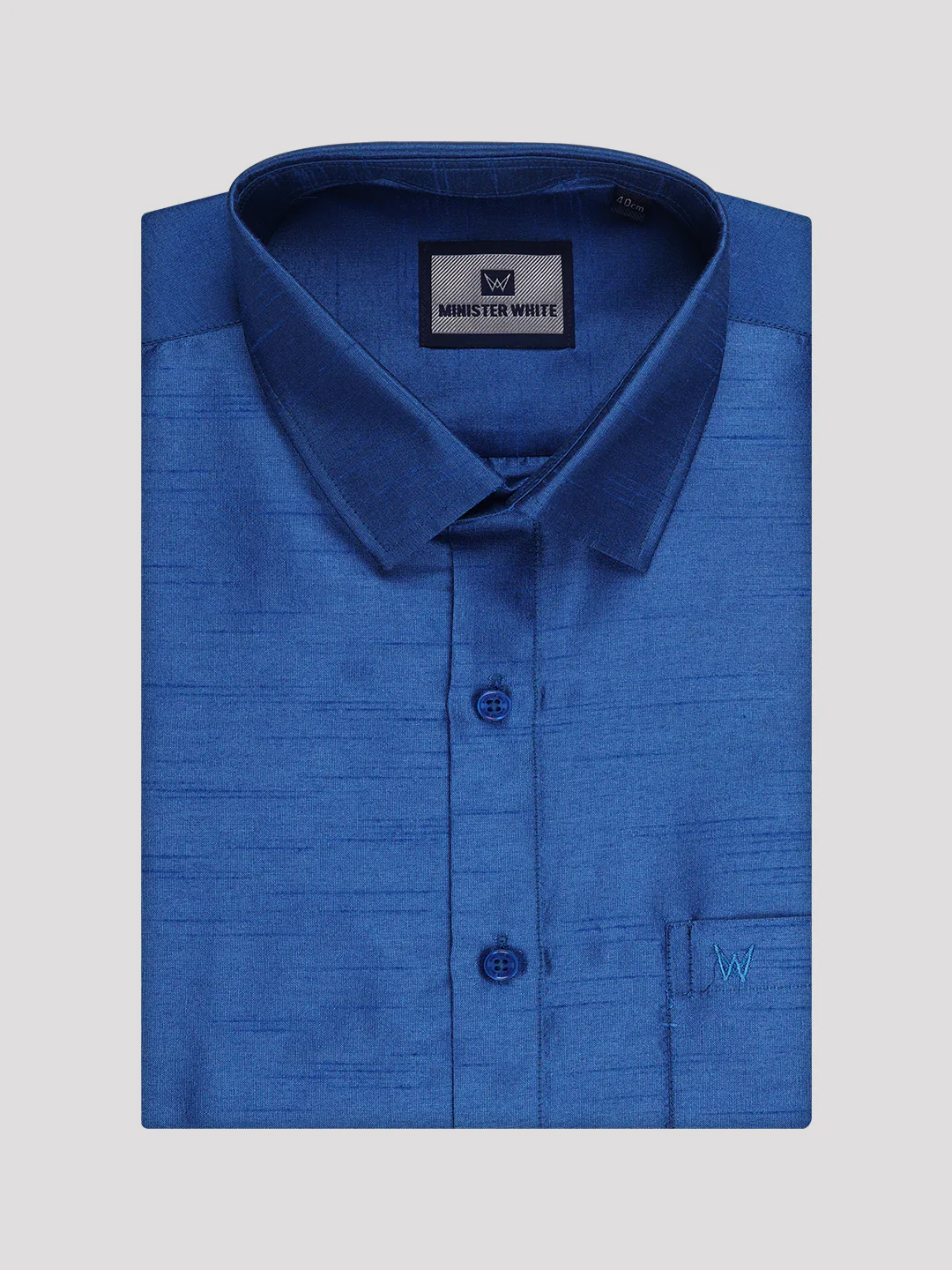 Mens Sky Blue Dupion Satin Color Shirt with Matching Border Flexi Dhoti Combo Gora Flexi - Image 8