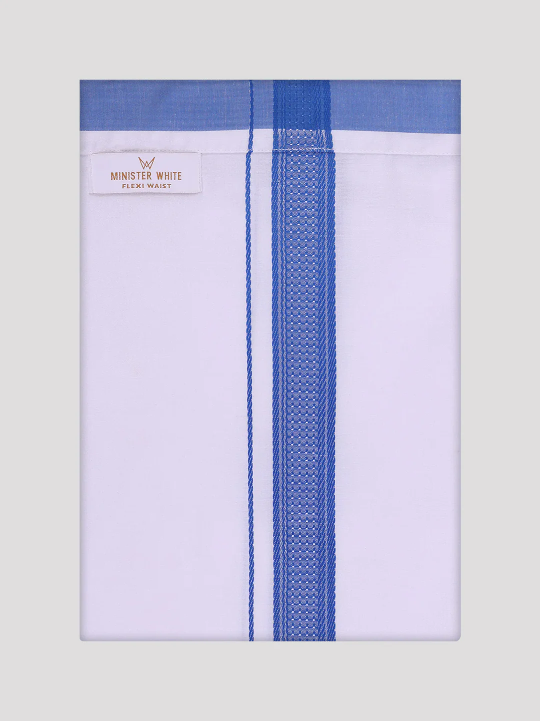 Mens Sky Blue Dupion Satin Color Shirt with Matching Border Flexi Dhoti Combo Gora Flexi - Image 9