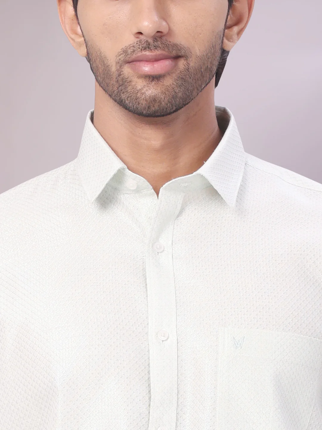 Men's Sky Green Tissue Jacquard Shirt with Matching Dhoti Combo Zeus - Image 5