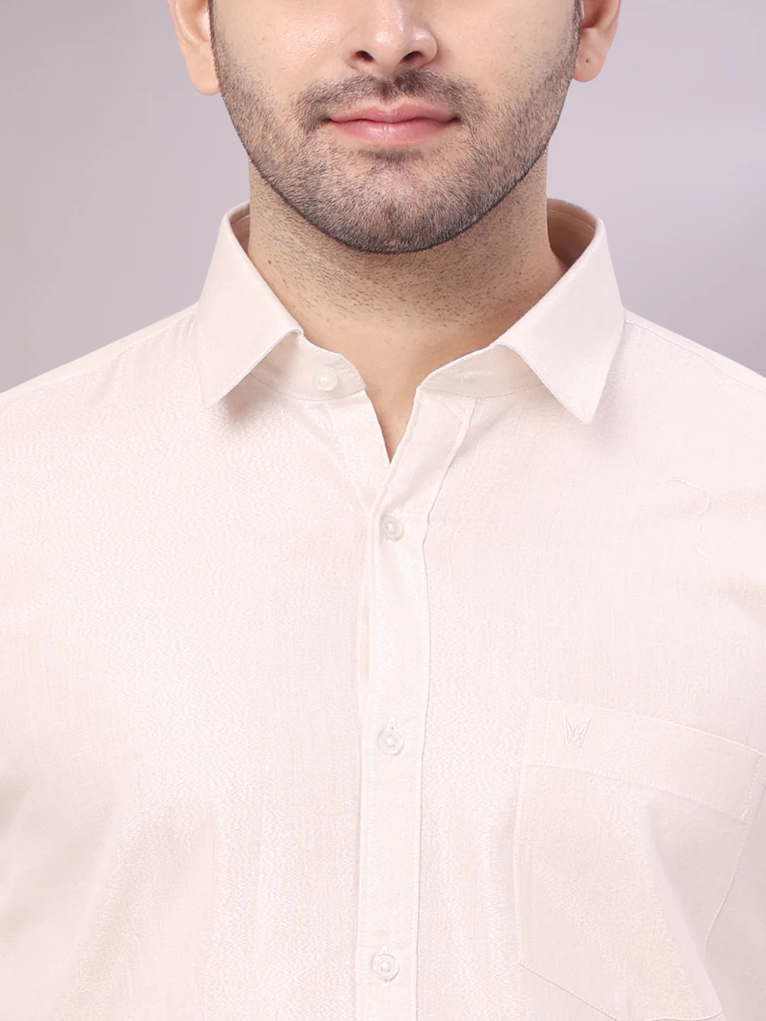 Mens Tissue Almond Shirt with Jacquard Fancy Border Dhoti Wedding Combo Nios - Image 5