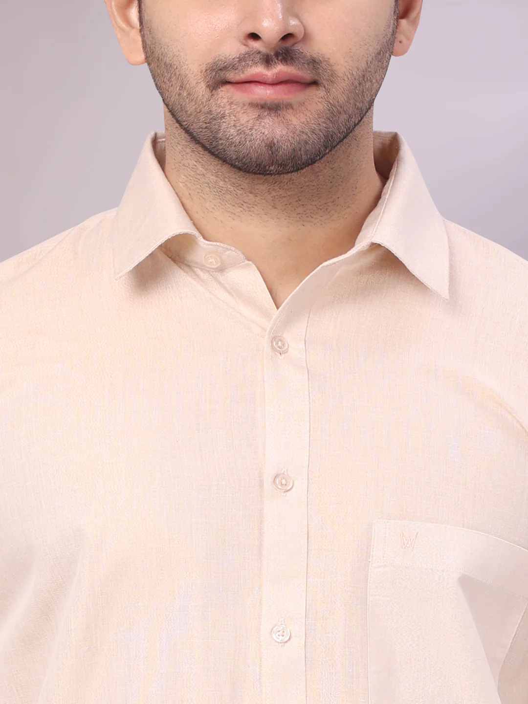 Mens Tissue Gold Shirt with Jacquard Fancy Border Dhoti Wedding Combo Nios - Image 5
