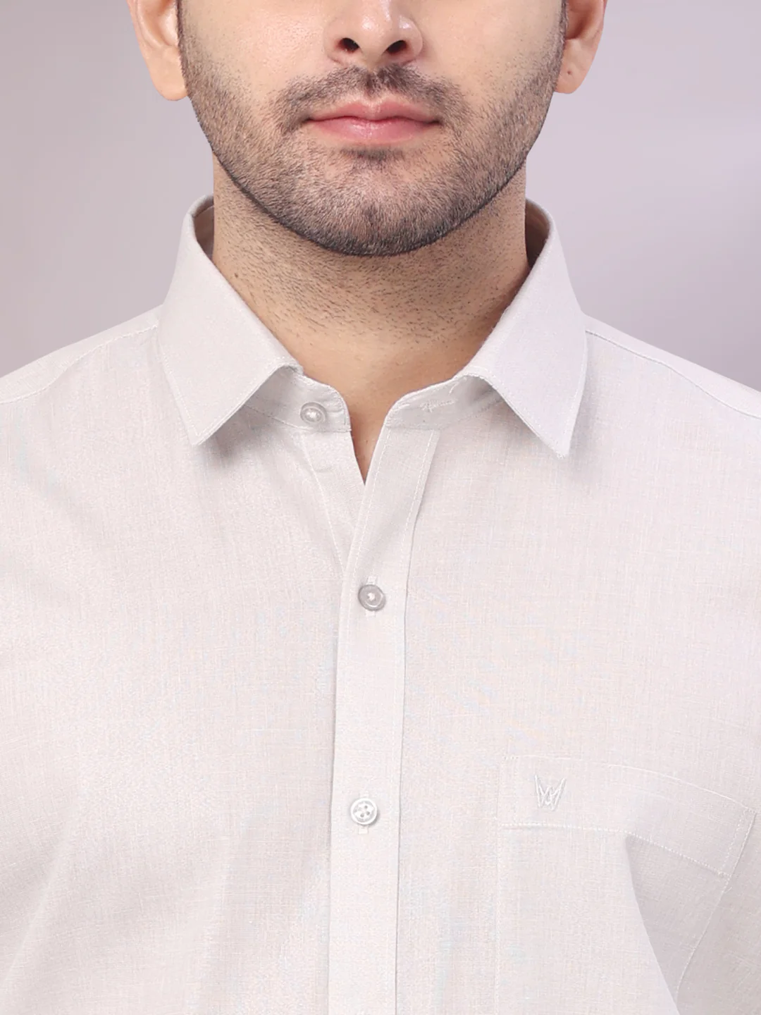 Mens Tissue Grey Shirt with Jacquard Fancy Border Flexi Dhoti Wedding Combo Nios - Image 6