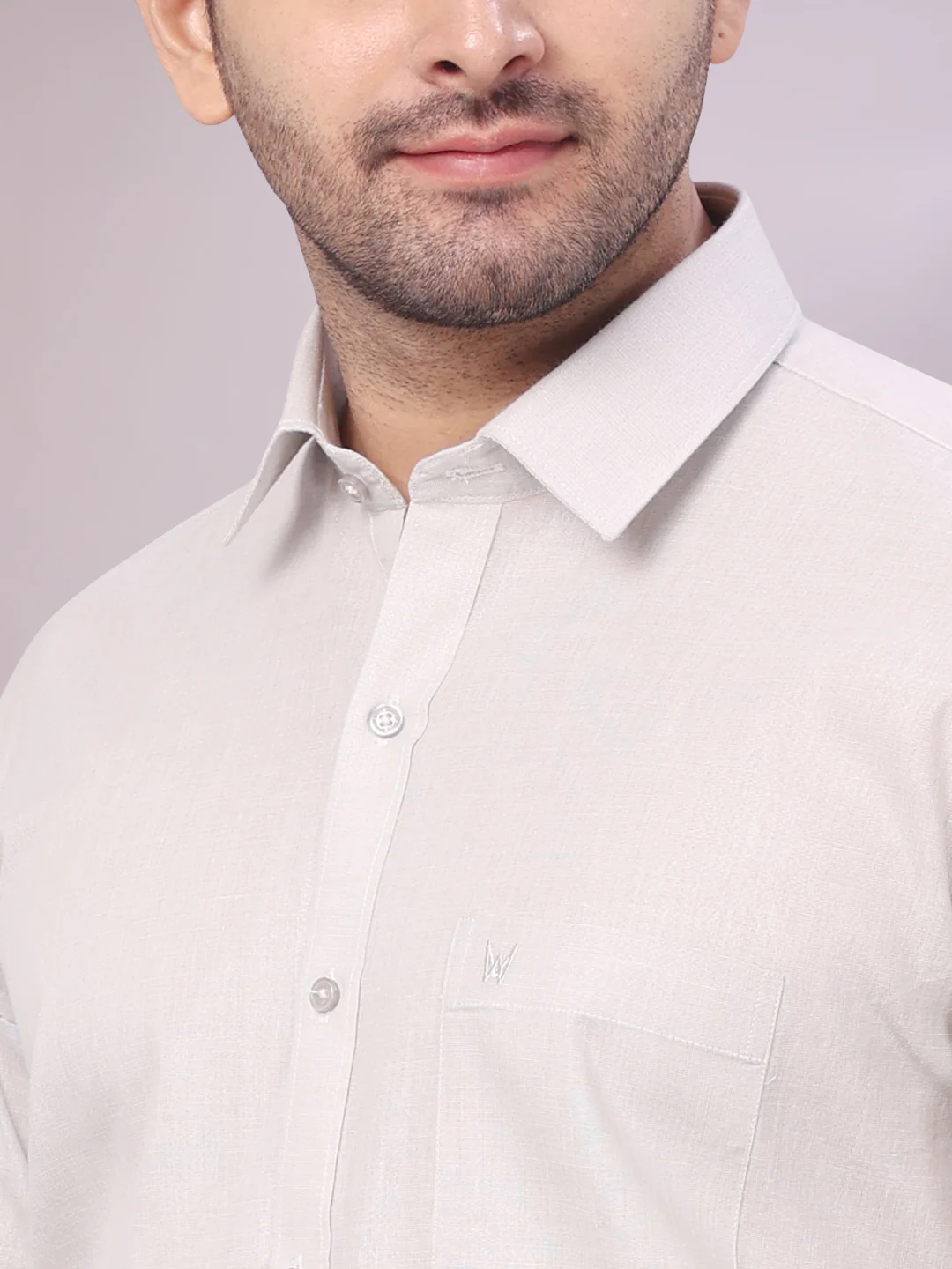 Mens Tissue Grey Shirt with Jacquard Fancy Border Flexi Dhoti Wedding Combo Nios - Image 7