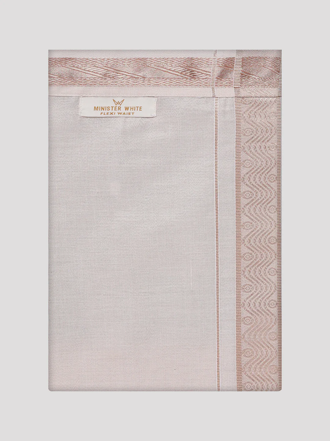 Mens Tissue Light Copper Shirt with Jacquard Fancy Border Flexi Dhoti Wedding Combo Nios - Image 10