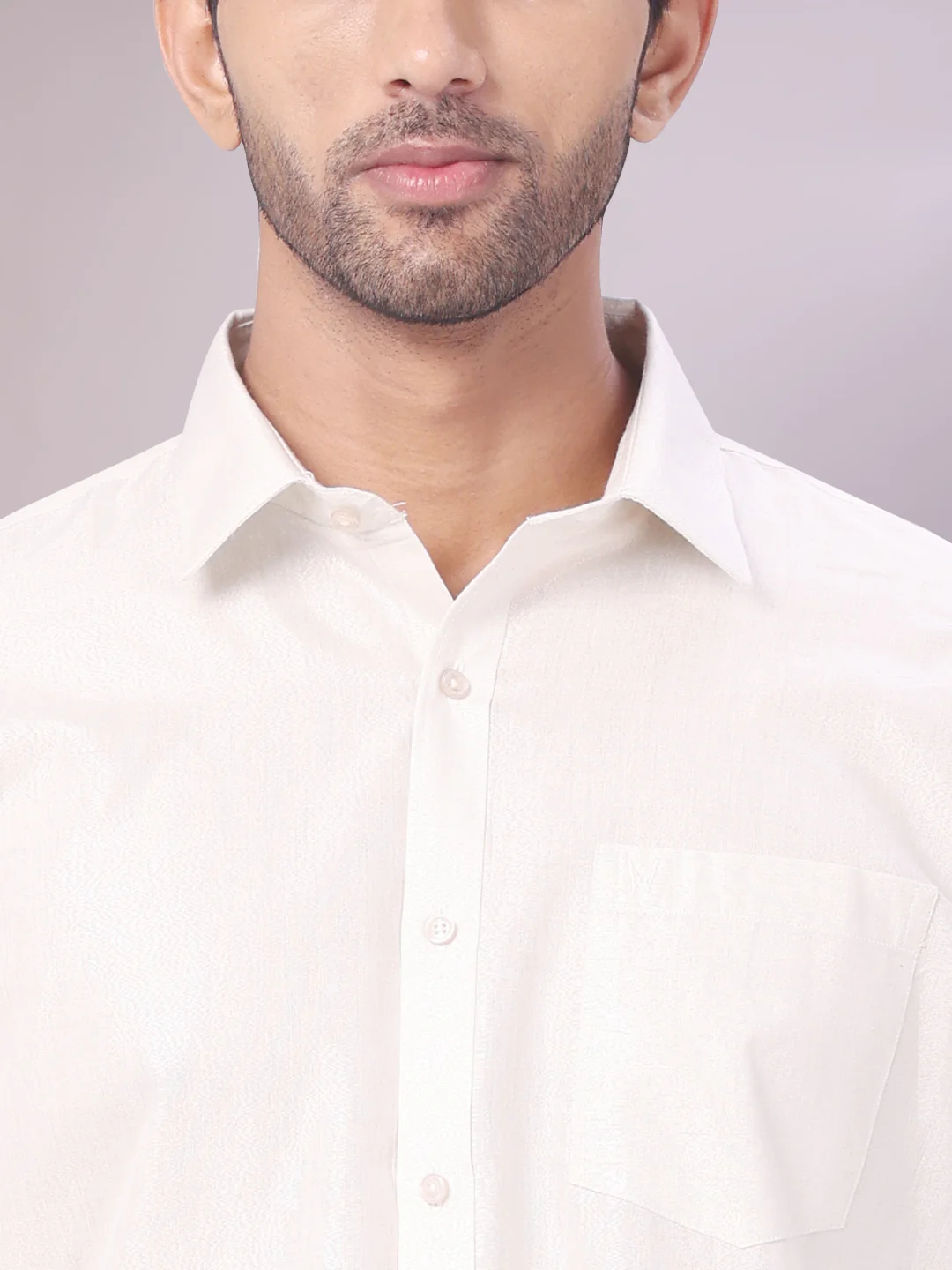 Mens Tissue Silver Colour Dhoti Shirt Wedding Combo Maverick - Image 5