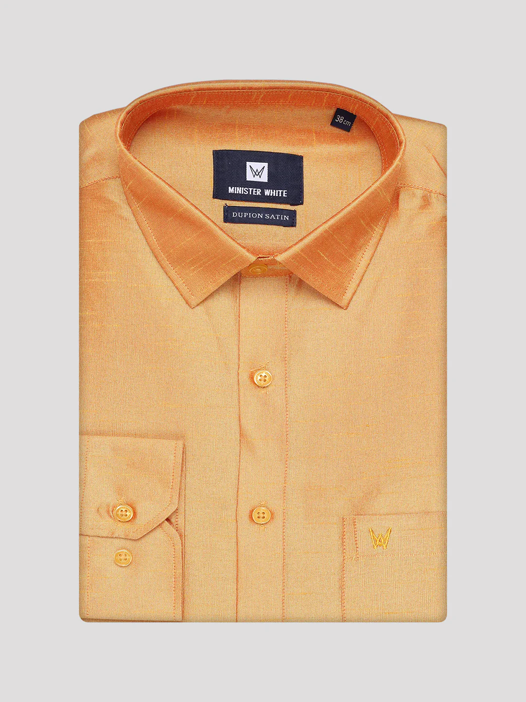 Mens Golden Yellow Dupion Satin Color Shirt with Matching Border Dhoti Combo Gora - Image 6