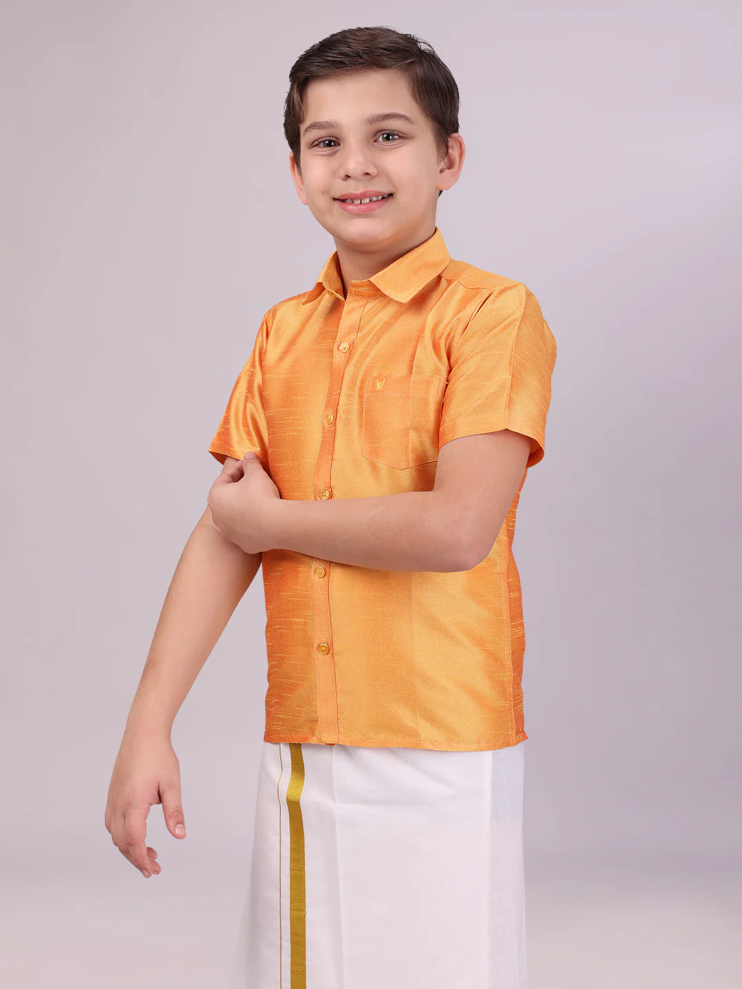 Boys Orange Colour Half Sleeves Shirt Intense Boy - Image 3