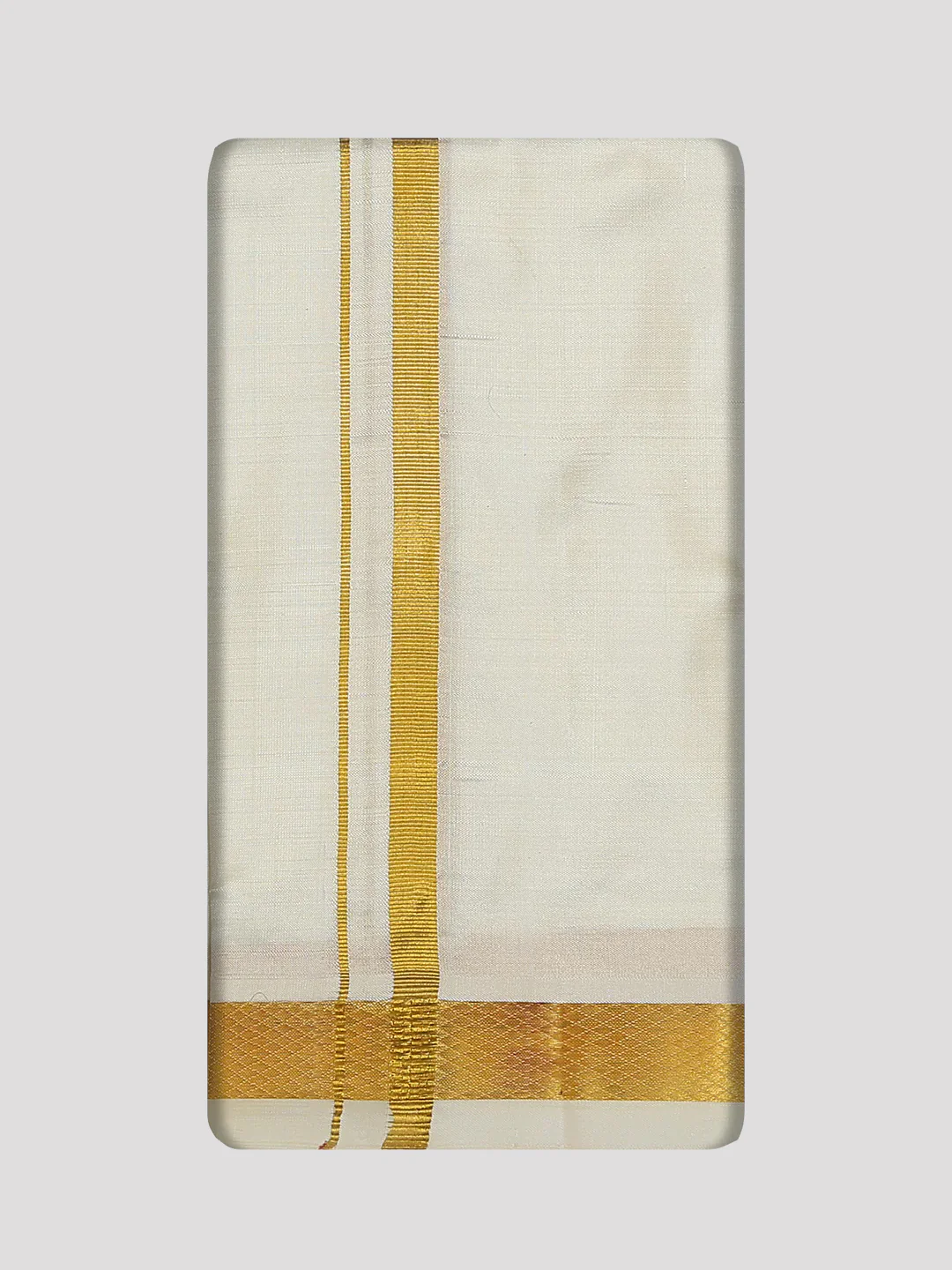 Men's Pure Silk Wedding Cream Shirt, Dhoti, Nerial with Belt Combo - Nesam 50K - Image 11