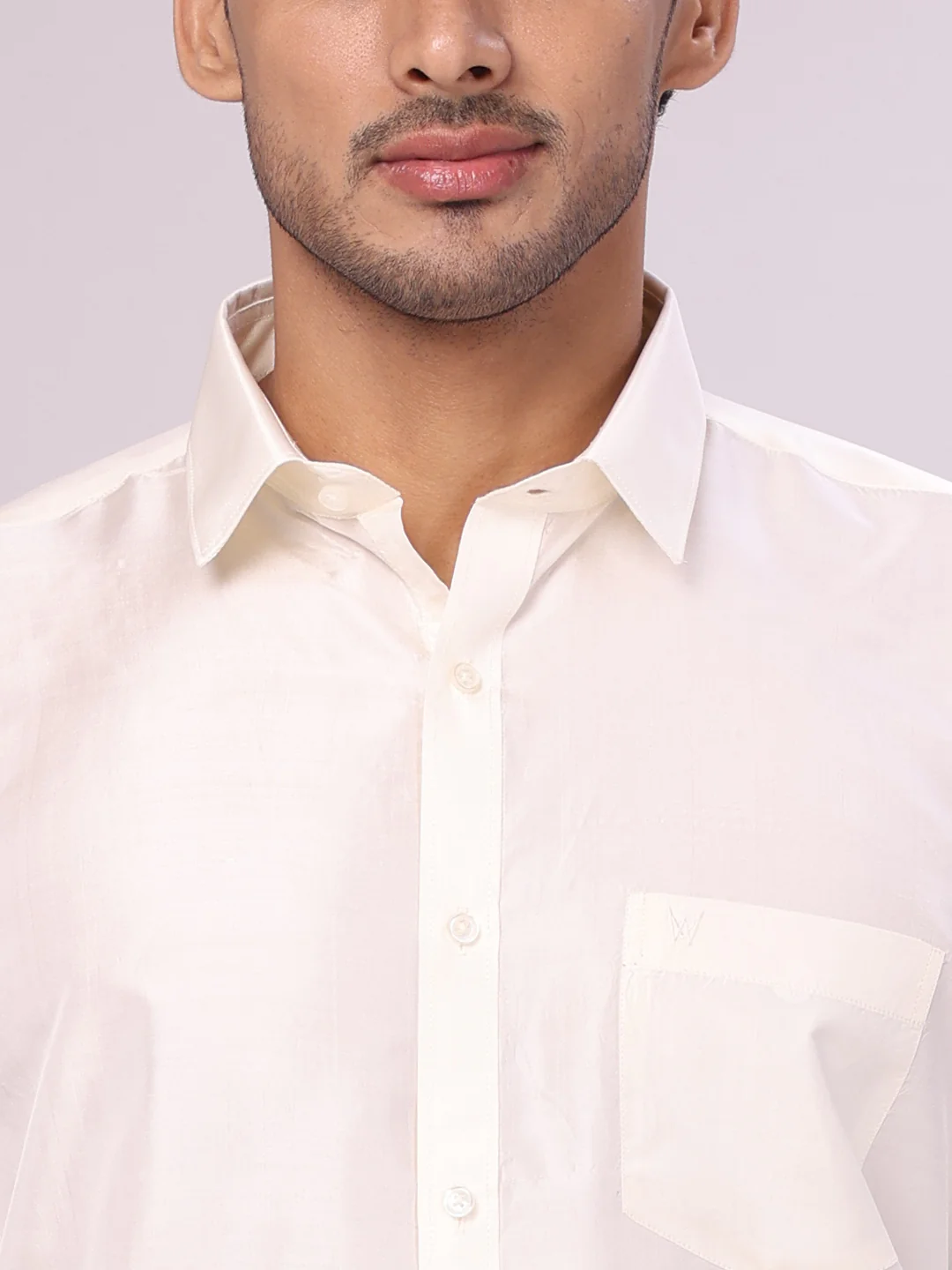 Men's Pure Silk Wedding Cream Shirt, Dhoti, Nerial with Belt Combo - Nesam 50K - Image 6
