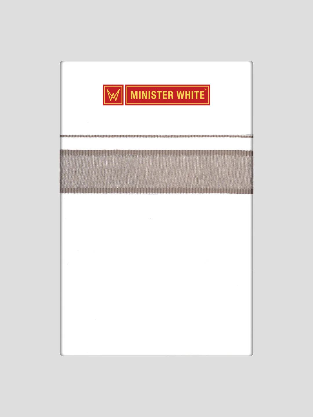 Men's Cotton White Double Layered Dhoti with Light Brown Fancy Kara - Malabar Star