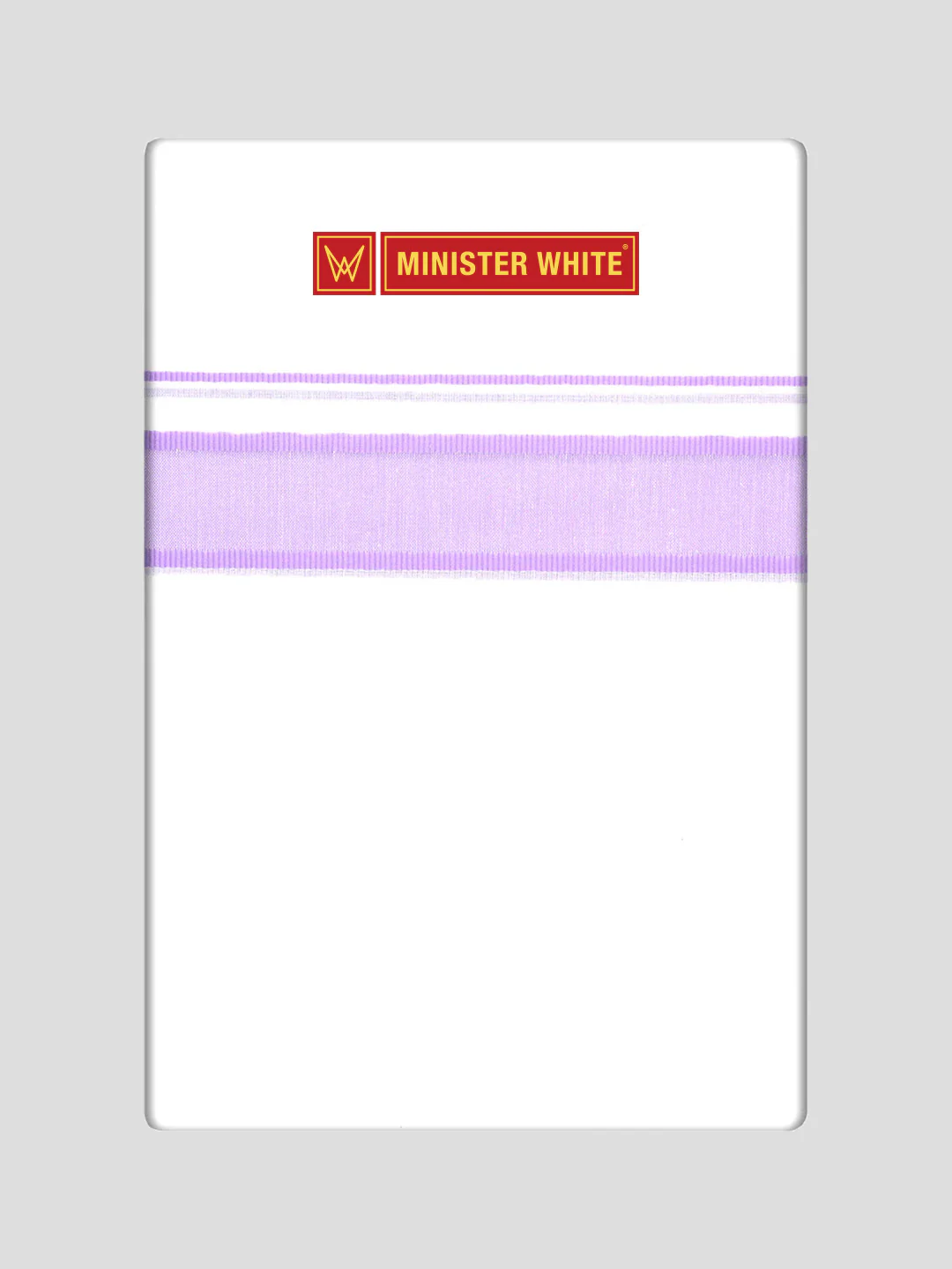 Mens Cotton White Double Layered Dhoti with Violet Fancy Kara - Malabar Star