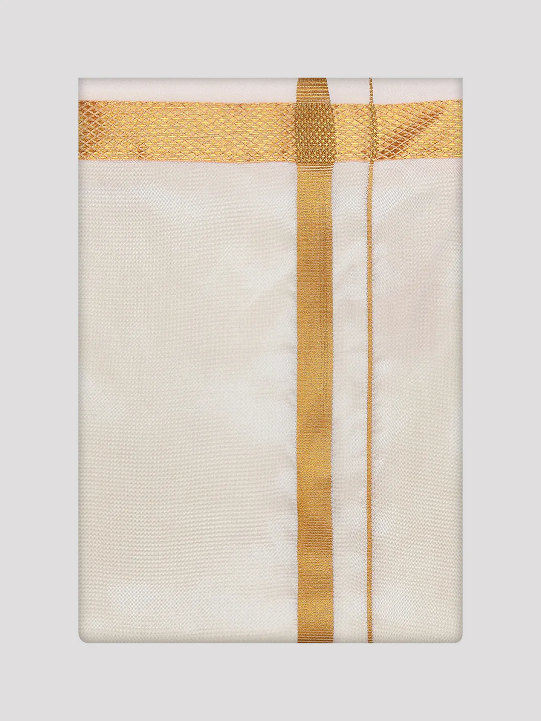 Mens Art Silk Wedding Cream Shirt, Dhoti, Nerial with Belt Combo - Boopalan Cream - Image 10