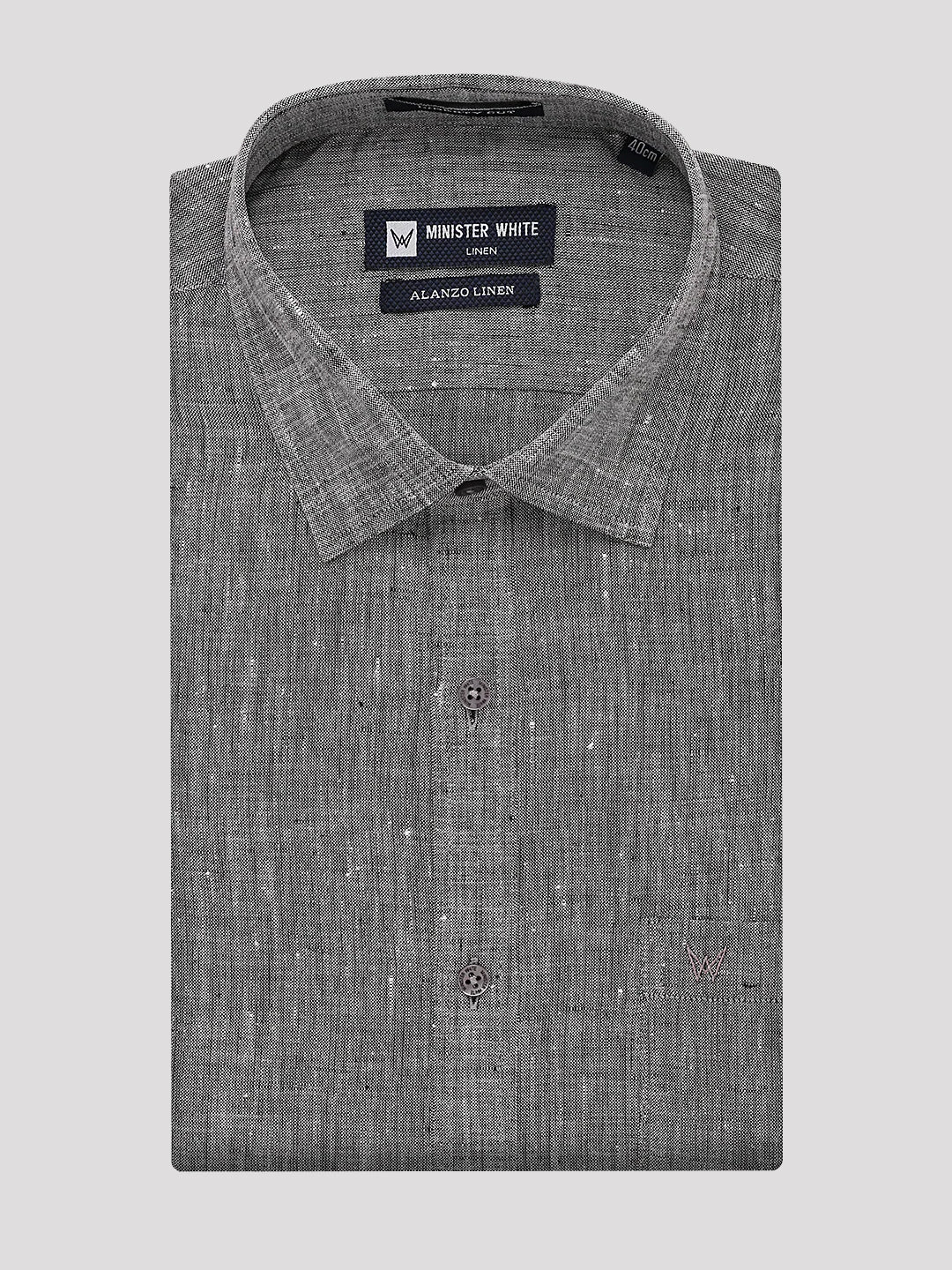 Mens Pure Linen Regular Fit Black Colour Shirt Alanzo Linen