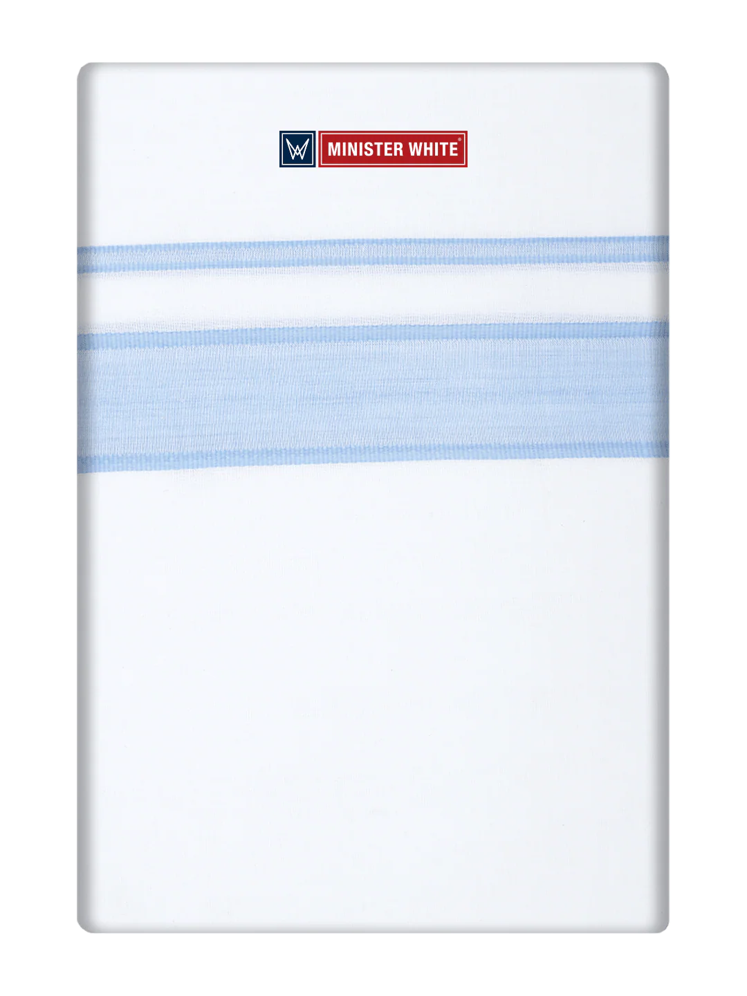 Men's Cotton White Double Layered Dhoti with Blue Fancy Kara- Empuran