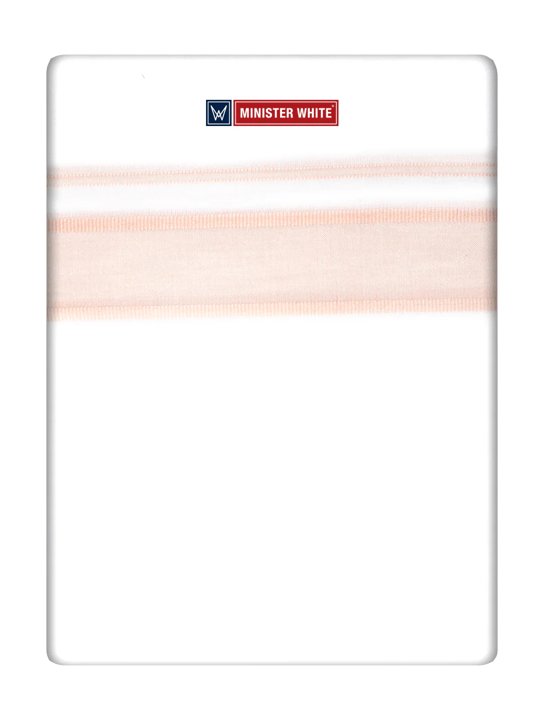 Men's Cotton White Double Layered Dhoti with Light Orange Fancy Kara - Empuran