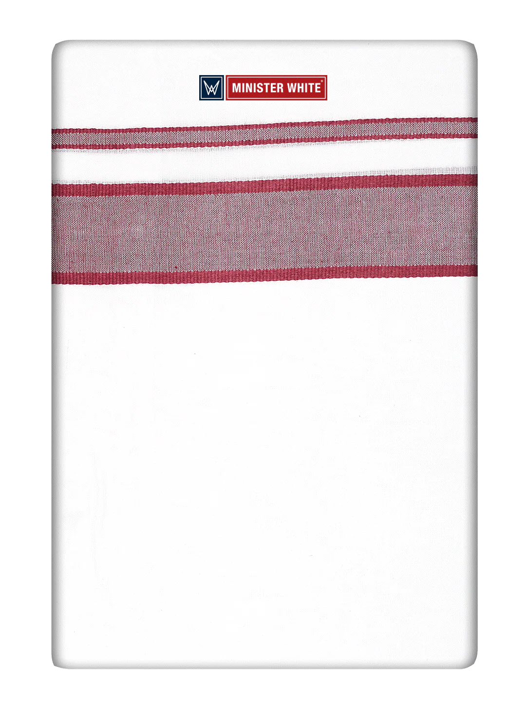 Mens Cotton White Double Layered Dhoti with Maroon Fancy Kara - Empuran