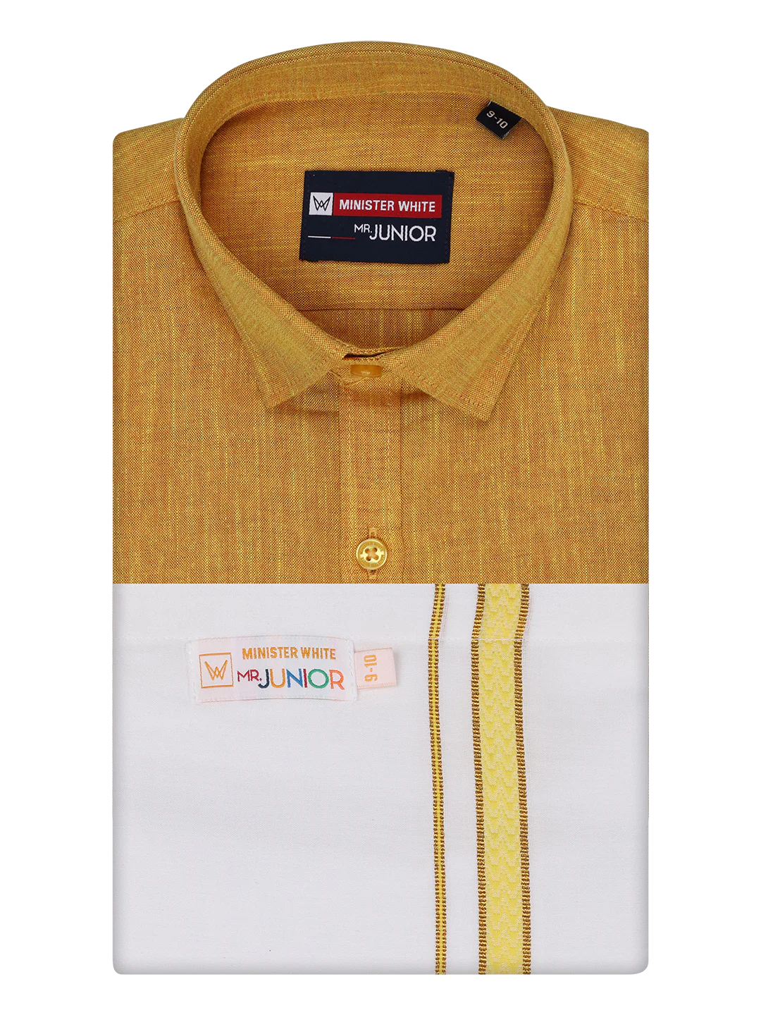 Boys Matching Half Sleeves Shirt with Flexi Dhoti Combo Yellow Polite Boy - Image 5